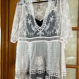 White Lace Boho Dress